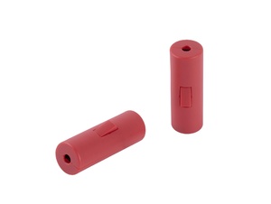 Snoerschakelaar cilinder rood - met druk knop