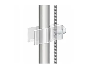 Staalkabel snoergeleider clip - flex klein model  - voor stroomdraad 5-6mmØ  en staalkabel 1-2mmØ