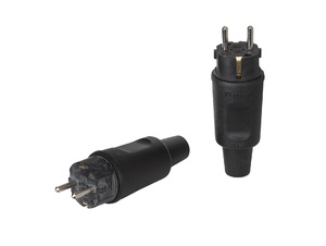 Stekker met randaarde IP44 - model 1795 - rubber zwart