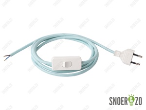 Strijkijzersnoer babyblauw 2 meter met schakelaar