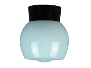 Thabur plafonnière knop blauw met zwarte houder