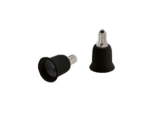 Verloopfitting van E14 naar E27 fitting zwart
