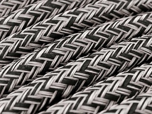 Zwart linnen strijkijzersnoer - 2 aderig