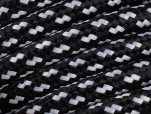 Zwart met wit strijkijzersnoer - flex motief - 2 aderig